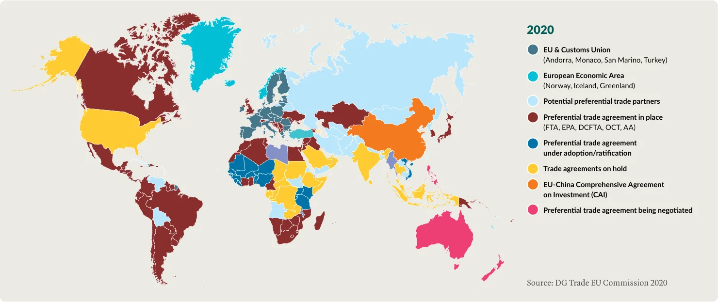Fig 4: Map of EU Trade Agreements