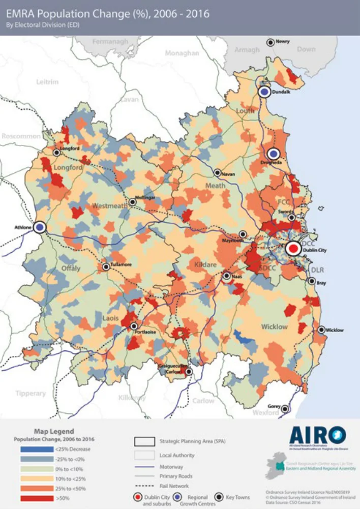 Fig 1.6 Population Change (%) 2006-2016