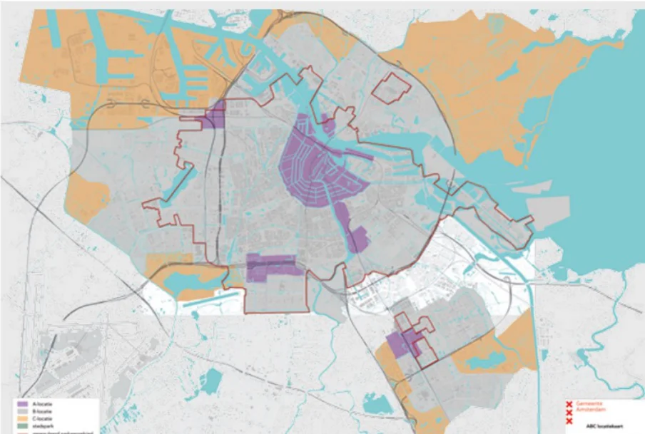 Figure 23: Zonal mapping of Amsterdam car parking standards