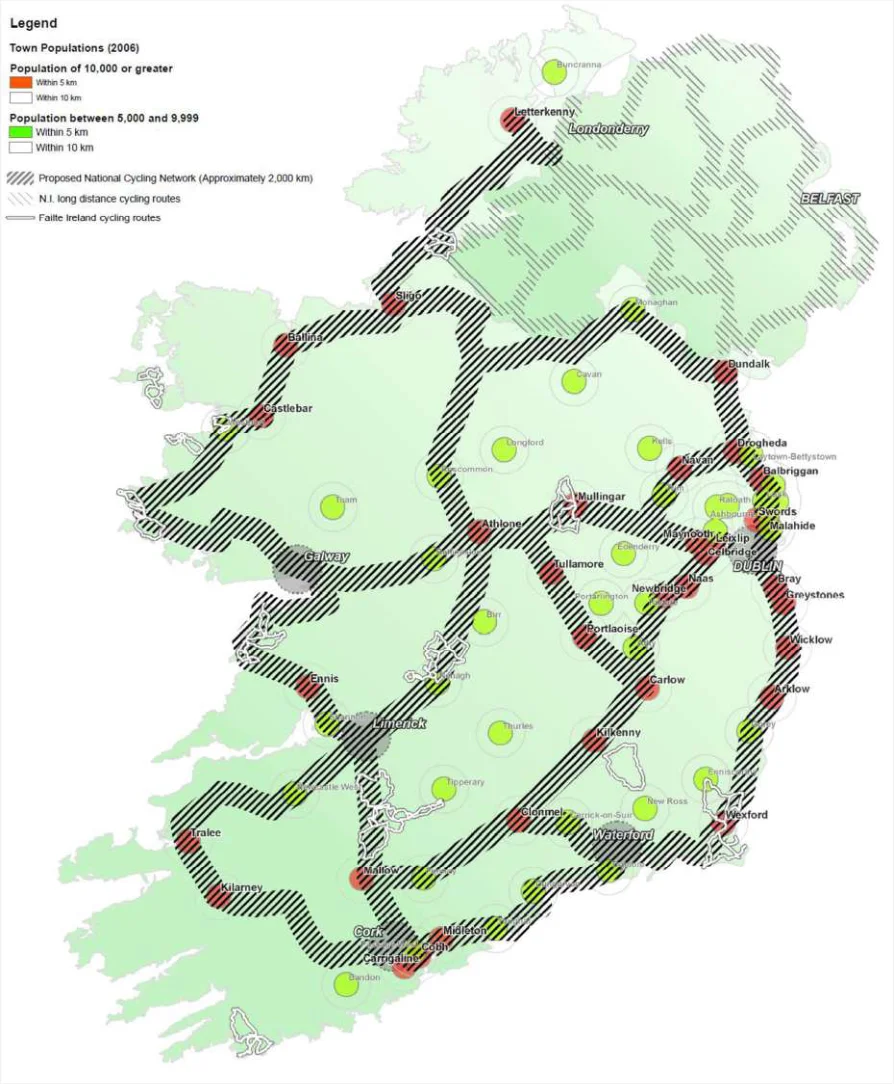 Figure 1.1: Proposed National Cycle Network from 2010 Scoping Study