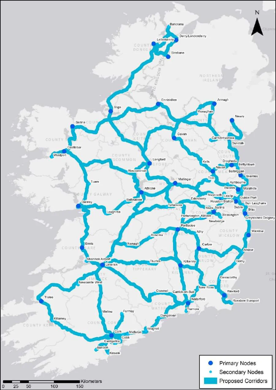 Figure 6.1: Preferred Corridors for the NCN Plan, after Consultation