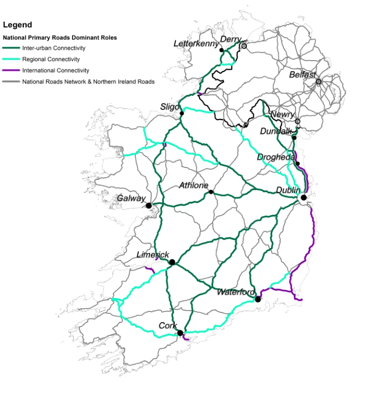 Figure 5.4 Dominant function of National Primary Roads